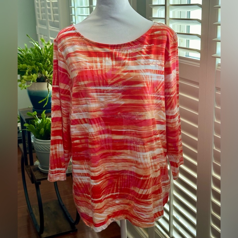 Ruby Rd.‎ 3/4 sleeve Blouse. Plus Size - Picture 2 of 9